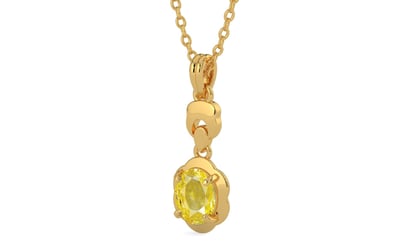 Gold Ceylon Yellow Sapphire Pendant Limited Quality (P6)