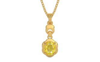 Gold Ceylon Yellow Sapphire Pendant Limited Quality (P6)