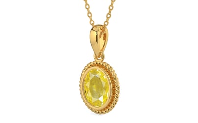 Gold Ceylon Yellow Sapphire Pendant Limited Quality (P7)