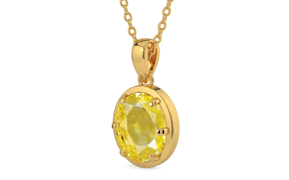 Gold Ceylon Yellow Sapphire Pendant Limited Quality (P8)