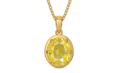 Gold Ceylon Yellow Sapphire Pendant Limited Quality (P8)