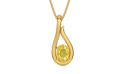 Gold Ceylon Yellow Sapphire Pendant Limited Quality (P9)