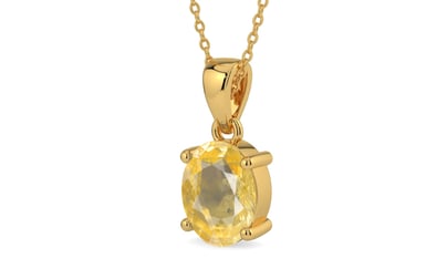 Gold Ceylon Yellow Sapphire Pendant Prime Quality (P10)