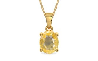 Gold Ceylon Yellow Sapphire Pendant Prime Quality (P10)