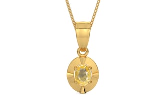 Gold Ceylon Yellow Sapphire Pendant Prime Quality (P11)