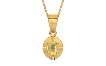 Gold Ceylon Yellow Sapphire Pendant Prime Quality (P11)