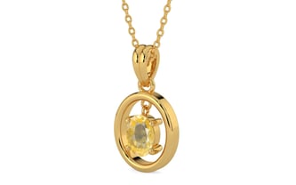 Gold Ceylon Yellow Sapphire Pendant Prime Quality (P2)