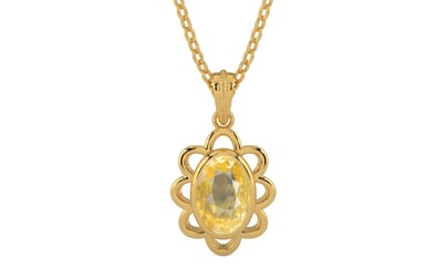 Gold Ceylon Yellow Sapphire Pendant Prime Quality (P3)