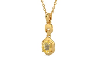 Gold Ceylon Yellow Sapphire Pendant Prime Quality (P6)