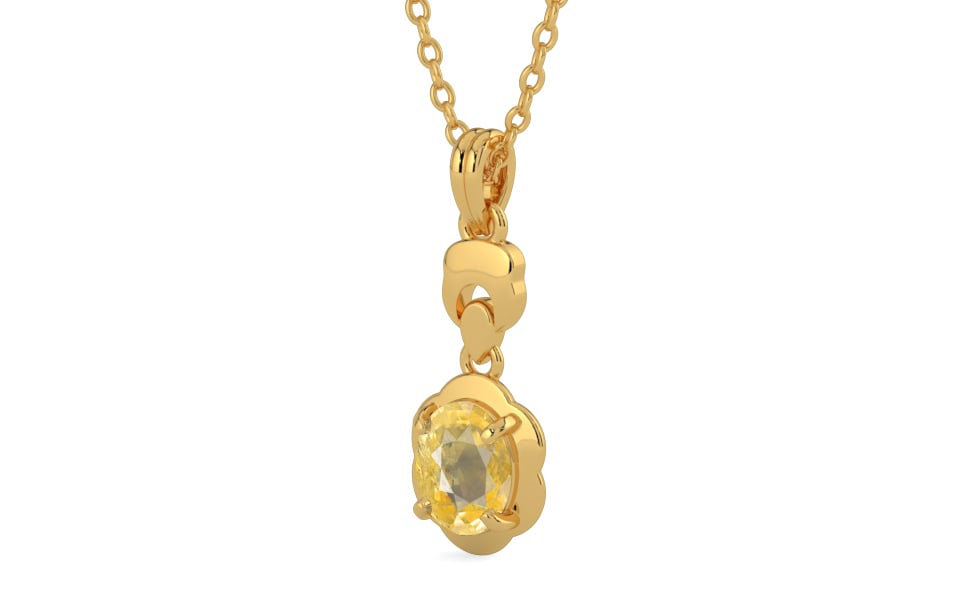 Gold Ceylon Yellow Sapphire Pendant Prime Quality (P6)
