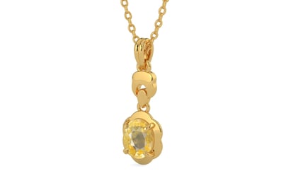 Gold Ceylon Yellow Sapphire Pendant Prime Quality (P6)