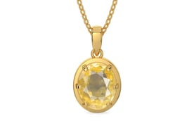 Gold Ceylon Yellow Sapphire Pendant Prime Quality (P8)