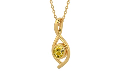 Gold Ceylon Yellow Sapphire Pendant Rare Quality (P1)