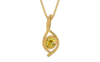 Gold Ceylon Yellow Sapphire Pendant Rare Quality (P1)