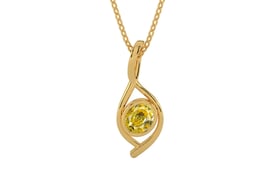 Gold Ceylon Yellow Sapphire Pendant Rare Quality (P1)