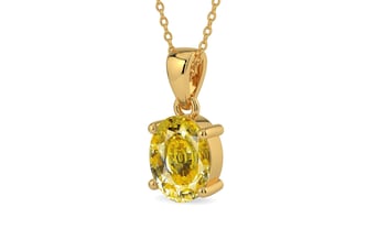 Gold Ceylon Yellow Sapphire Pendant Rare Quality (P10)
