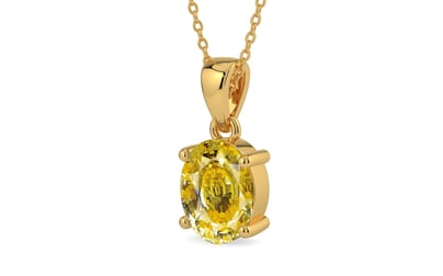 Gold Ceylon Yellow Sapphire Pendant Rare Quality (P10)