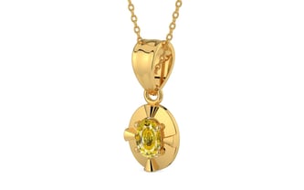 Gold Ceylon Yellow Sapphire Pendant Rare Quality (P11)
