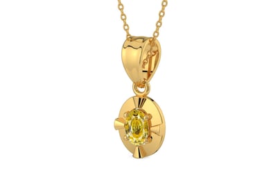 Gold Ceylon Yellow Sapphire Pendant Rare Quality (P11)