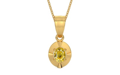 Gold Ceylon Yellow Sapphire Pendant Rare Quality (P11)