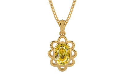 Gold Ceylon Yellow Sapphire Pendant Rare Quality (P3)