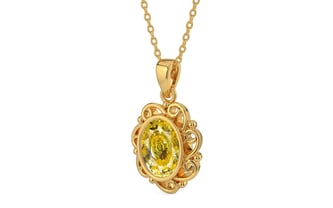 Gold Ceylon Yellow Sapphire Pendant Rare Quality (P5)