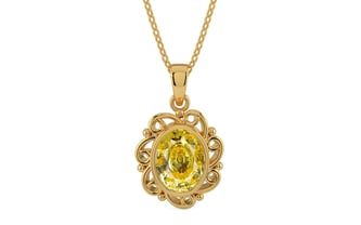 Gold Ceylon Yellow Sapphire Pendant Rare Quality (P5)