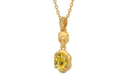 Gold Ceylon Yellow Sapphire Pendant Rare Quality (P6)