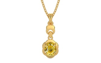 Gold Ceylon Yellow Sapphire Pendant Rare Quality (P6)