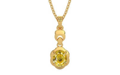 Gold Ceylon Yellow Sapphire Pendant Rare Quality (P6)