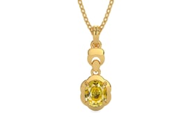 Gold Ceylon Yellow Sapphire Pendant Rare Quality (P6)