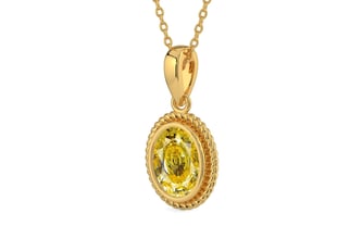 Gold Ceylon Yellow Sapphire Pendant Rare Quality (P7)