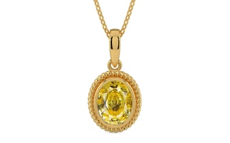 Gold Ceylon Yellow Sapphire Pendant Rare Quality (P7)