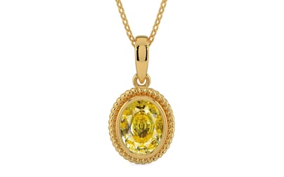 Gold Ceylon Yellow Sapphire Pendant Rare Quality (P7)