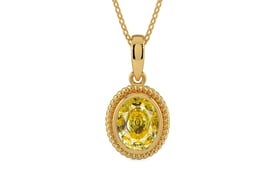 Gold Ceylon Yellow Sapphire Pendant Rare Quality (P7)