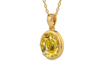 Gold Ceylon Yellow Sapphire Pendant Rare Quality (P8)