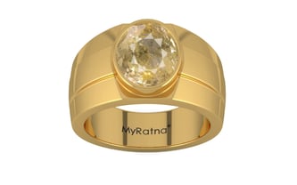 Gold Ceylon Yellow Sapphire Ring Fine Quality (R1)