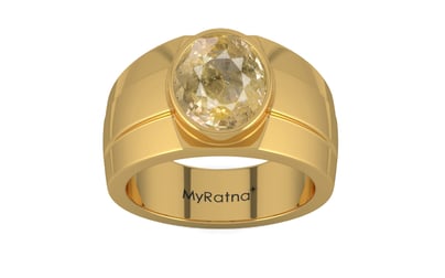 Gold Ceylon Yellow Sapphire Ring Fine Quality (R1)