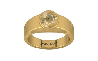 Gold Ceylon Yellow Sapphire Ring Fine Quality (R10)