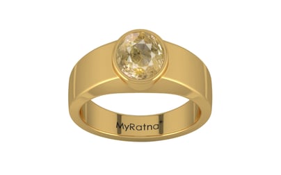 Gold Ceylon Yellow Sapphire Ring Fine Quality (R10)