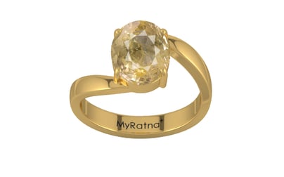 Gold Ceylon Yellow Sapphire Ring Fine Quality (R2)