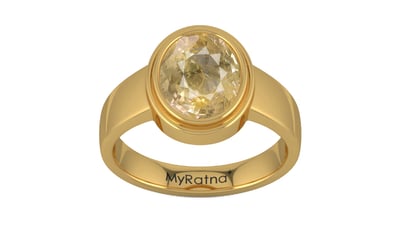 Gold Ceylon Yellow Sapphire Ring Fine Quality (R3)