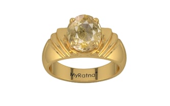 Gold Ceylon Yellow Sapphire Ring Fine Quality (R4)
