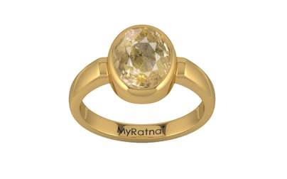Gold Ceylon Yellow Sapphire Ring Fine Quality (R6)