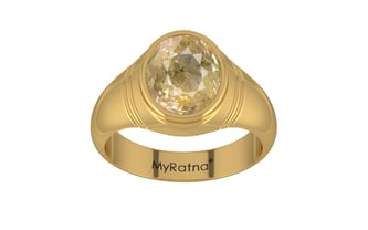 Gold Ceylon Yellow Sapphire Ring Fine Quality (R7)