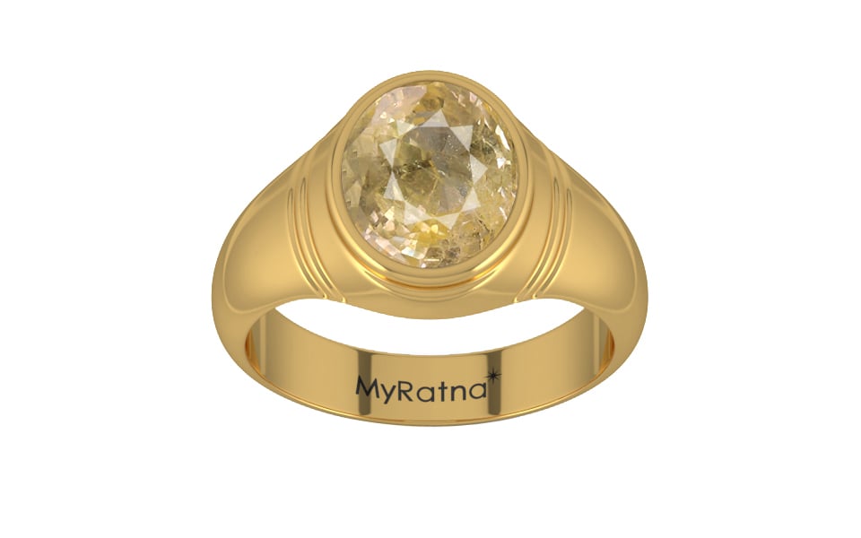 Gold Ceylon Yellow Sapphire Ring Fine Quality (R7)