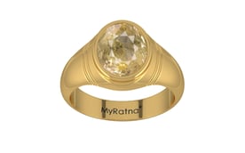 Gold Ceylon Yellow Sapphire Ring Fine Quality (R7)
