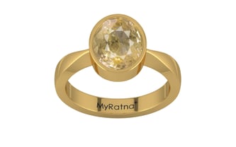 Gold Ceylon Yellow Sapphire Ring Fine Quality (R9)