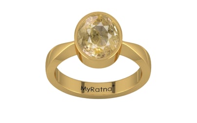 Gold Ceylon Yellow Sapphire Ring Fine Quality (R9)