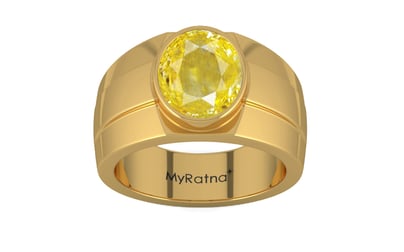 Gold Ceylon Yellow Sapphire Ring Limited Quality (R1)